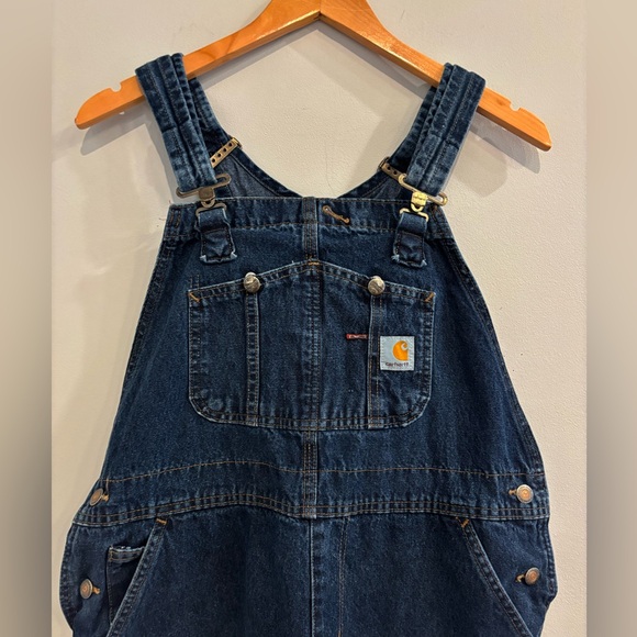 Carhartt Women's Dark Wash Overalls WR007 Size 14x30 - Picture 3 of 9